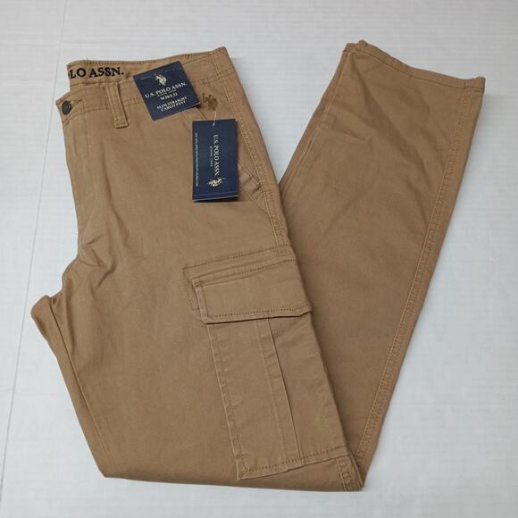 U.S. Polo Assn. Slim Straight Cargo Pants Men's 30x32 Honey Color NWT - Picture 1 of 8